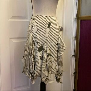 NWT Ralph Lauren black label Black and White Asymmetrical Skirt, US12